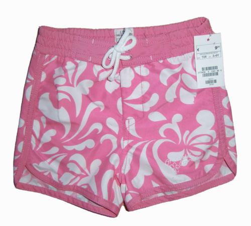 H+M Hawai Shorts Bade Shorts Pink Weiss Gr. 104 Neu mit Etikett